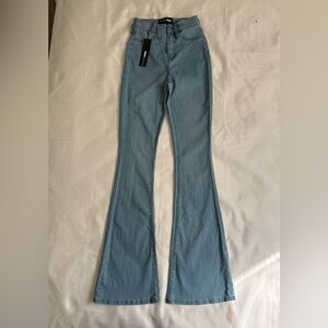 Fashion Nova Light Blue Flare Jeans 0